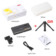 Load image into Gallery viewer, Manbily MFL-06 Ulanzi VL200 Video Light Portable Photography Lighting 4500mAh LED Video Light 180 LEDs Fill Light Soft Diffuser