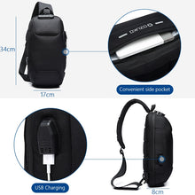 Load image into Gallery viewer, OZUKO 2021 New Multifunction Crossbody Bag for Men Anti-theft Shoulder Messenger Bags Male Waterproof Short Trip Chest Bag Pack