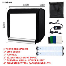 Load image into Gallery viewer, Home Photo Studio Box 40cm/60cm Led Lightroom Dimming Folding Softbox Light Tent With 4 Colors Backdrops For Product Photography