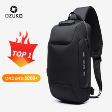 Load image into Gallery viewer, OZUKO 2021 New Multifunction Crossbody Bag for Men Anti-theft Shoulder Messenger Bags Male Waterproof Short Trip Chest Bag Pack