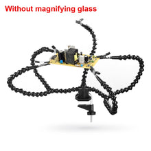 Load image into Gallery viewer, NEWACALOX Table Clamp Soldering Helping Hand Third Hand Tool Soldering Station USB 3X Illuminated Magnifier Welding Repair Tool