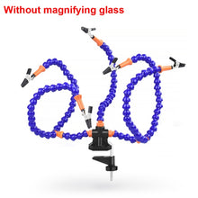 Load image into Gallery viewer, NEWACALOX Table Clamp Soldering Helping Hand Third Hand Tool Soldering Station USB 3X Illuminated Magnifier Welding Repair Tool