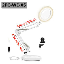 Load image into Gallery viewer, NEWACALOX 5X Illuminated Magnifier USB 3 Colors LED Magnifying Glass for Soldering Iron Repair/Table Lamp/Skincare Beauty Tool