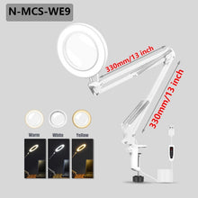 Load image into Gallery viewer, NEWACALOX 5X Illuminated Magnifier USB 3 Colors LED Magnifying Glass for Soldering Iron Repair/Table Lamp/Skincare Beauty Tool